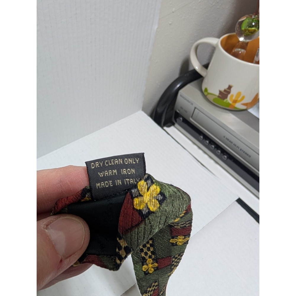 Ermenegildo Zegna Necktie Multicolor Geometric Silk Textured Tie All Over‎ Italy - Picture 6 of 8